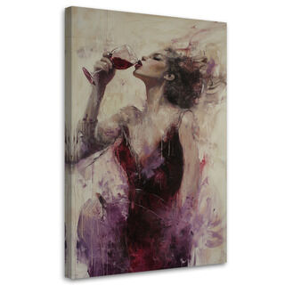 Wandbild modern, Frau Wein Abstraktion