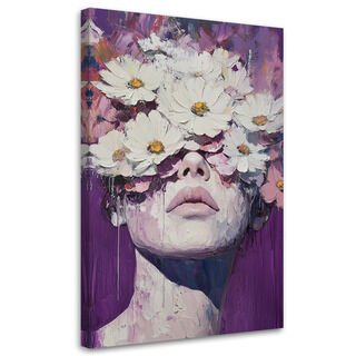 Bilder Wohnzimmer, Mädchen mit Blumen auf dem Kopf