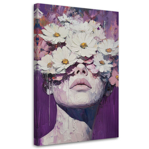 Bilder Wohnzimmer, Mädchen mit Blumen auf dem Kopf