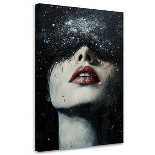Wandbild modern, Frau-Stern-Portrait-Abstraktion
