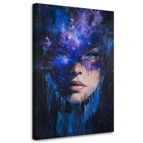 Bilder Wohnzimmer, Kosmische Abstraktion des Frauengesichts