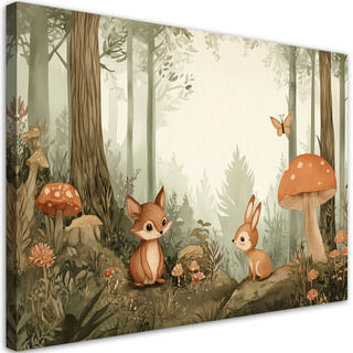 Leinwandbild Waldtiere Natur Beige