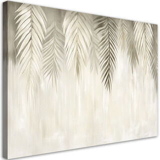 Leinwandbild, Beige Palmblätter Boho-Stil