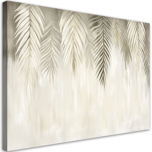 Leinwandbild, Beige Palmblätter Boho-Stil