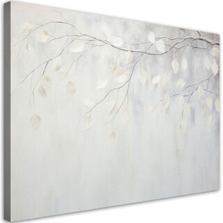 Leinwandbild, Beige Pflanzenblätter Zweige Natur Boho