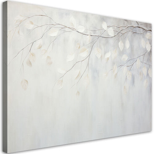 Leinwandbild, Beige Pflanzenblätter Zweige Natur Boho