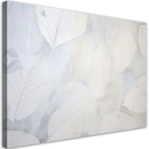 Leinwandbild, Beige große Blätter Natur Beton Boho