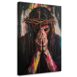 Leinwandbild, Jesus mit Dornenkrone