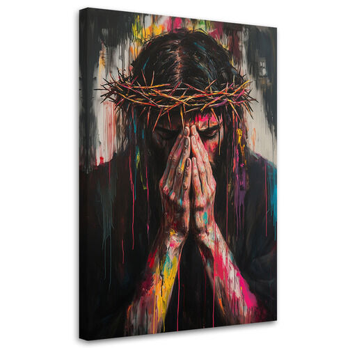 Leinwandbild, Jesus mit Dornenkrone