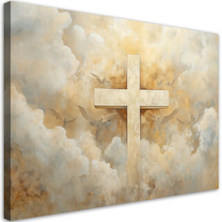 Leinwandbild, Kreuz Himmel Religiös