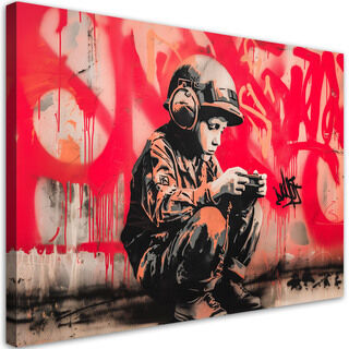 Leinwandbild, Soldat Junge Street Art
