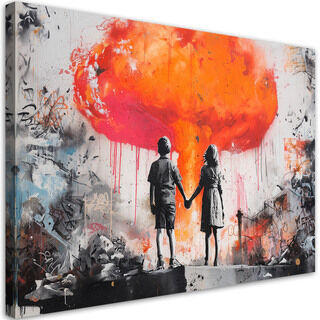 Leinwandbild, Verliebtes Paar Street Art