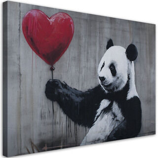 Leinwandbild, Panda mit Ballon Banksy Street Art