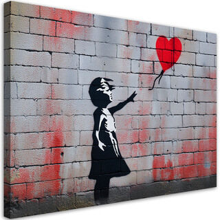 Leinwandbild, Mädchen mit Ballon Banksy