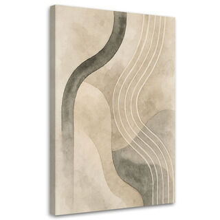 Bild für das Wohnzimmer, Abstrakte Linien Aquarell Beige
