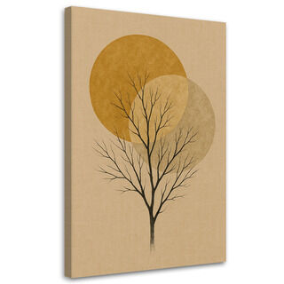 Wandbild modern, Baum Minimalismus Gold Japandi