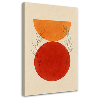 Leinwandbild Japandi, Abstrakte geometrische Formen Minimalismus Rot Orange