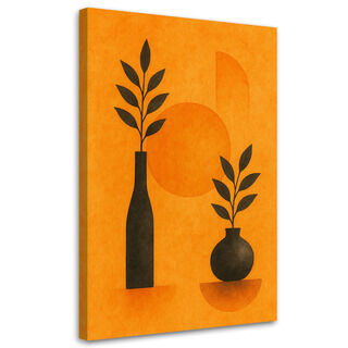Leinwandbild Japandi, Vasen Natur Orange Minimalismus Geometrische