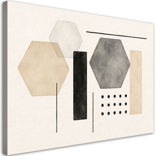 Bild, Abstrakte Geometrie Minimalismus Beige Grau