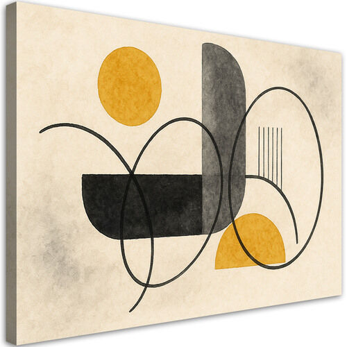 Bild für das Schlafzimmer, Geometrische Linien Beige