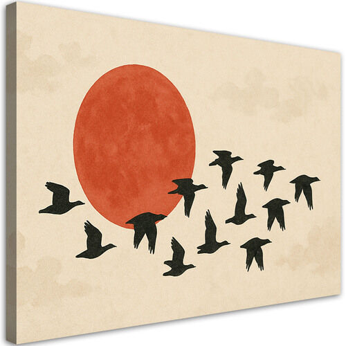 Bild, Vögel Sonne Minimalismus Beige