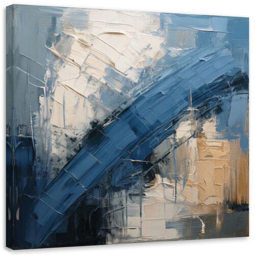 Wandbild für das Wohnzimmer, Abstraktion Industrial Blau