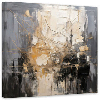 Leinwandbilder, Abstraktion Impasto-Technik Grau
