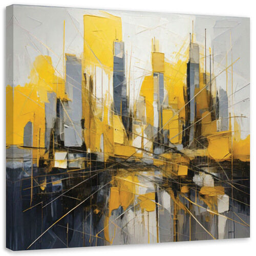 Wandbild für das Wohnzimmer, Abstrakte Stadt Aquarell