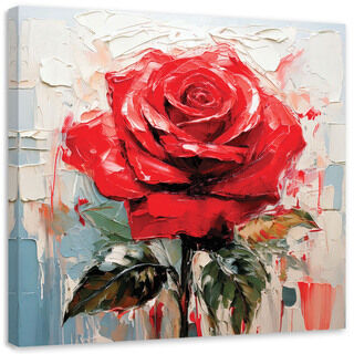 Bild auf Leinwand, Rosa Rote Blumen