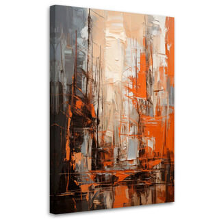 Leinwandbild, Abstraktion Acryl Orange