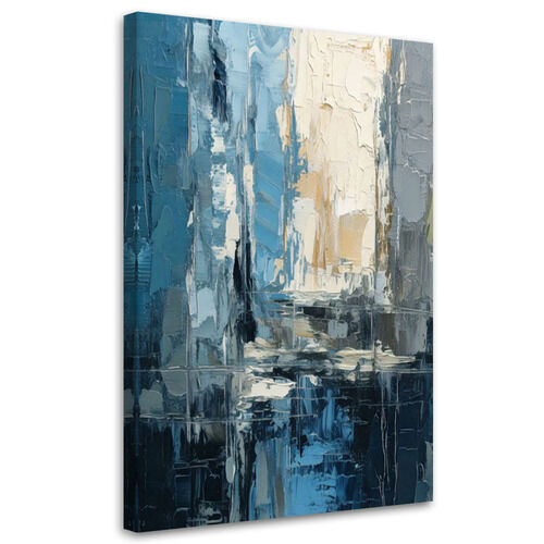 Leinwandbild, Abstraktion Stadt Aquarell