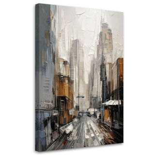 Bild für das Wohnzimmer Schlafzimmer, Stadt Straße Acryl Beige Grau