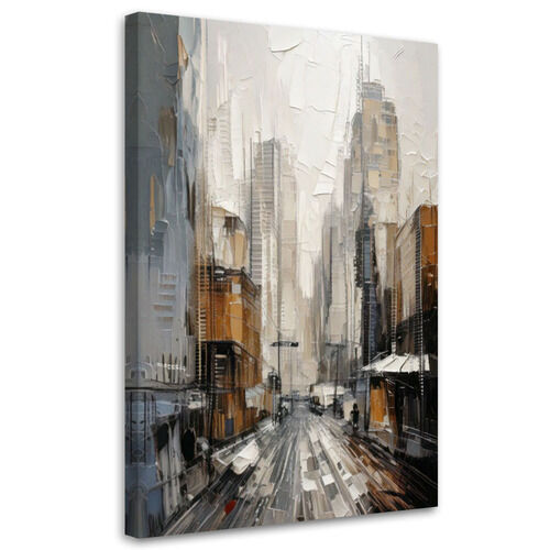Bild für das Wohnzimmer Schlafzimmer, Stadt Straße Acryl Beige Grau