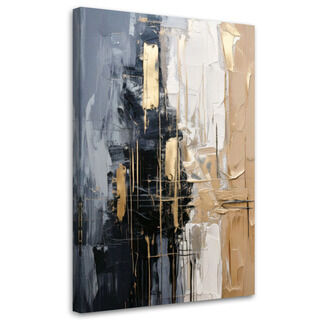 Leinwandbild, Geometrische Abstraktion Gold