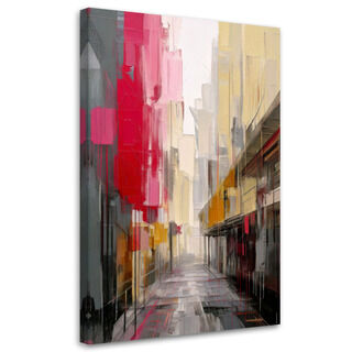 Wandbild modern, Stadt Straße Aquarell Perspektive