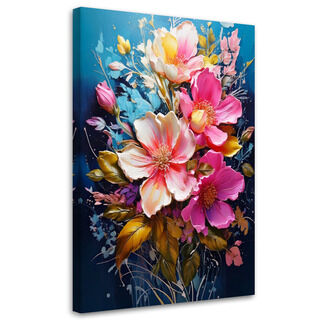 Leinwandbild, Blumen Strauß Bunt