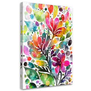 Bilder Wohnzimmer, Blumen Blätter Aquarell Bunt Natur
