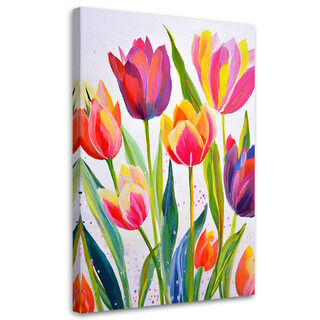 Wandbild modern, Tulpen Aquarell Bunt