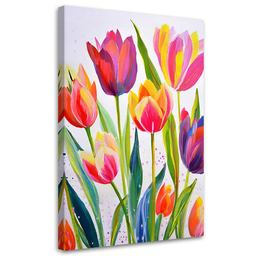 Wandbild modern, Tulpen Aquarell Bunt