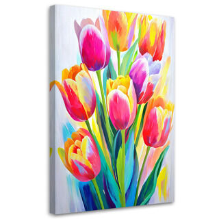 Leinwandbild, Bunte Tulpen Blumen