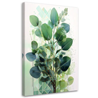 Wandbild modern, Grüne Blätter Geometrisch