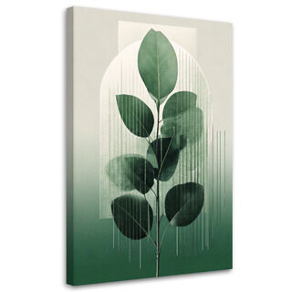 Wandbild modern, Blätter Minimalismus Grün Natur