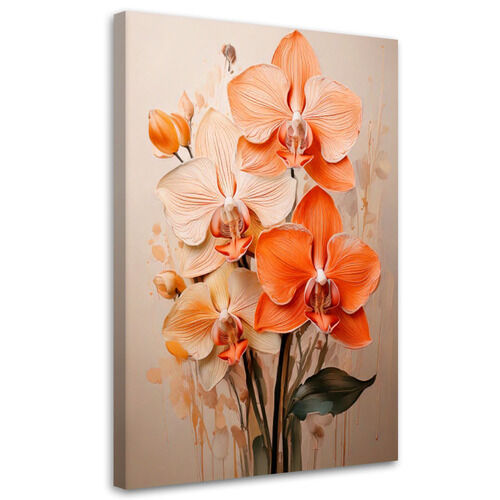 Bild für das Wohnzimmer, Orchidee Aquarell Beige Neutral