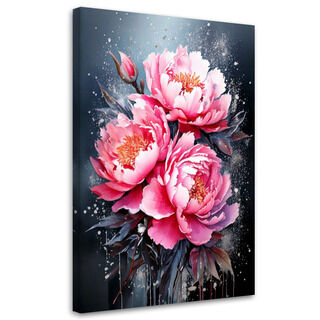 Leinwandbild, Pfingstrosen Rosa Blumen