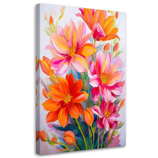 Bild, Blumen Aquarell Orange Rosa