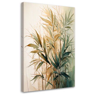 Bild für das Schlafzimmer, Gräser Aquarell Grün Beige Natur