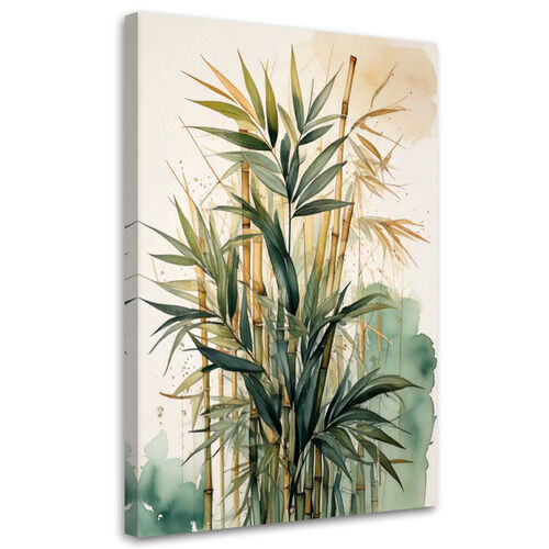 Bilder Wohnzimmer, Bambus Aquarell Natur