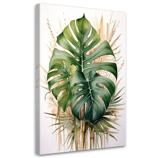 Wandbild modern, Monstera-Blätter Botanik