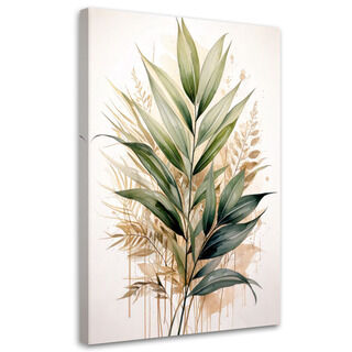 Wandbild modern, Pflanzen Blätter Aquarell Grün Natur