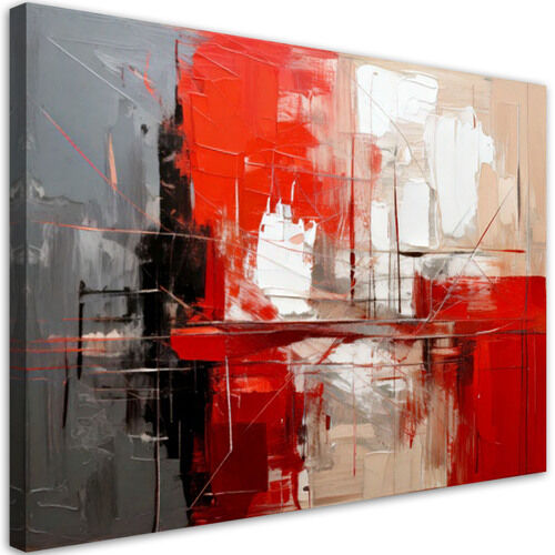 Abstraktes Bild für das Wohnzimmer, Rot-grau